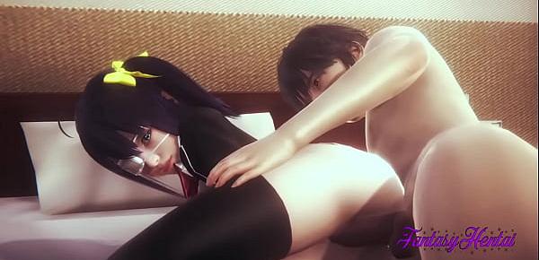  Chuunibyou Deme Koi 3D Hentai - Rikka sucks and is fucked and cumed in her pussy and mouth - Anime Manga Japanese Porn